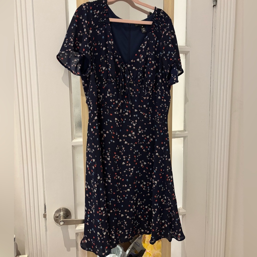 Floral Aqua Fit and Flare Dress